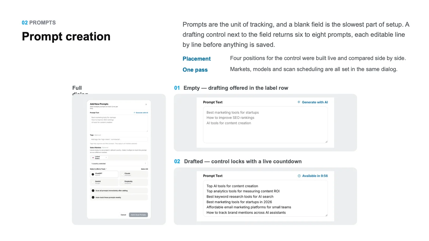 Allmond prompt creation with AI drafting