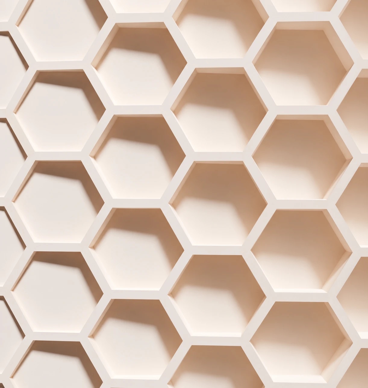 Honeycomb wall in cream and tan